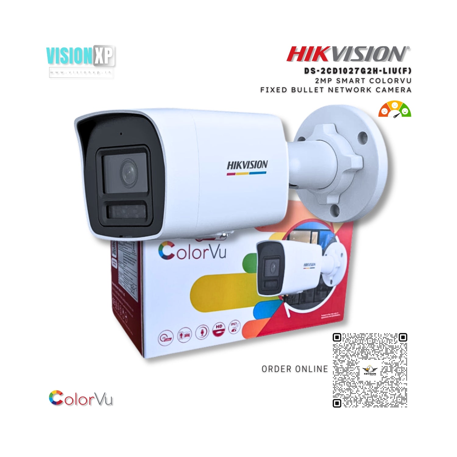 Hikvision DS-2CD1027G2H-LIU(F) 2MP ColorVu Light Network Bullet Camera Hikvision DS-2CD1027G2H-LIU(F) 2MP ColorVu Light Network Bullet Camera